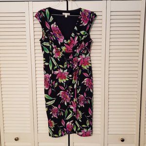 London Times Floral Dress with Tulip Style Skirt